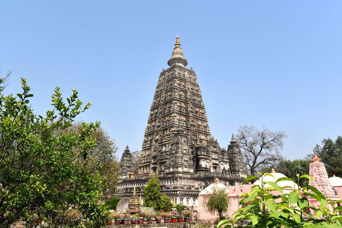 The Mahabodhi Temple at Bodh Gaya, Bihar